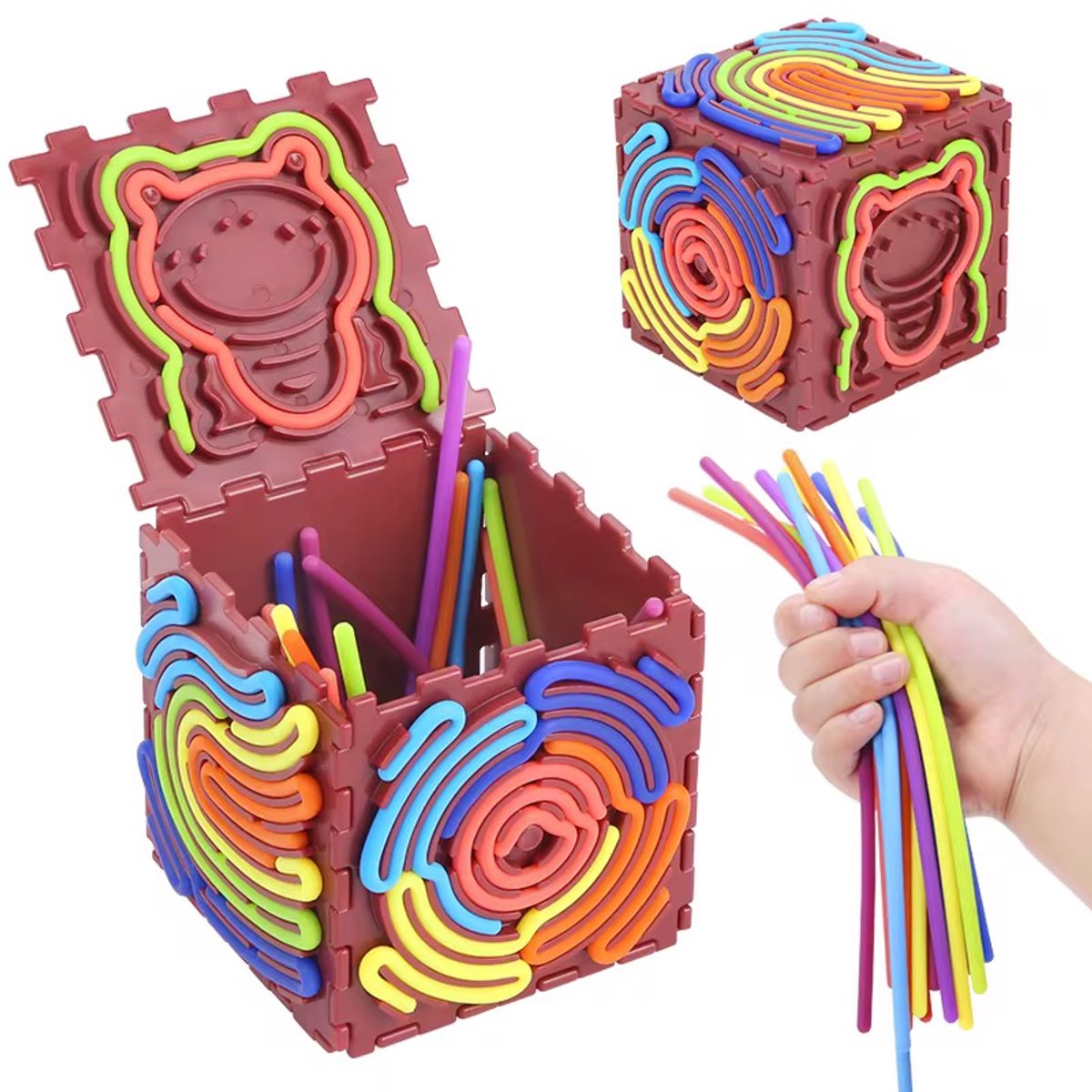 Sensorische Fidget Kubus-Educatief Fidget Speelgoed voor kinderen-Stimuleert Motoriek & Concentratie -3+ - Stimuleert Zintuigen Motoriek en Coordinatie