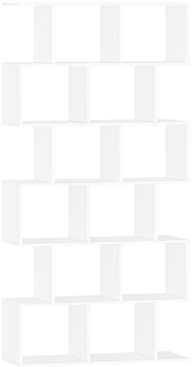 Naiz - Vakkenkast - 6-laags - Wit - 12 vakken - 29 x 78,6 x 188,4 cm