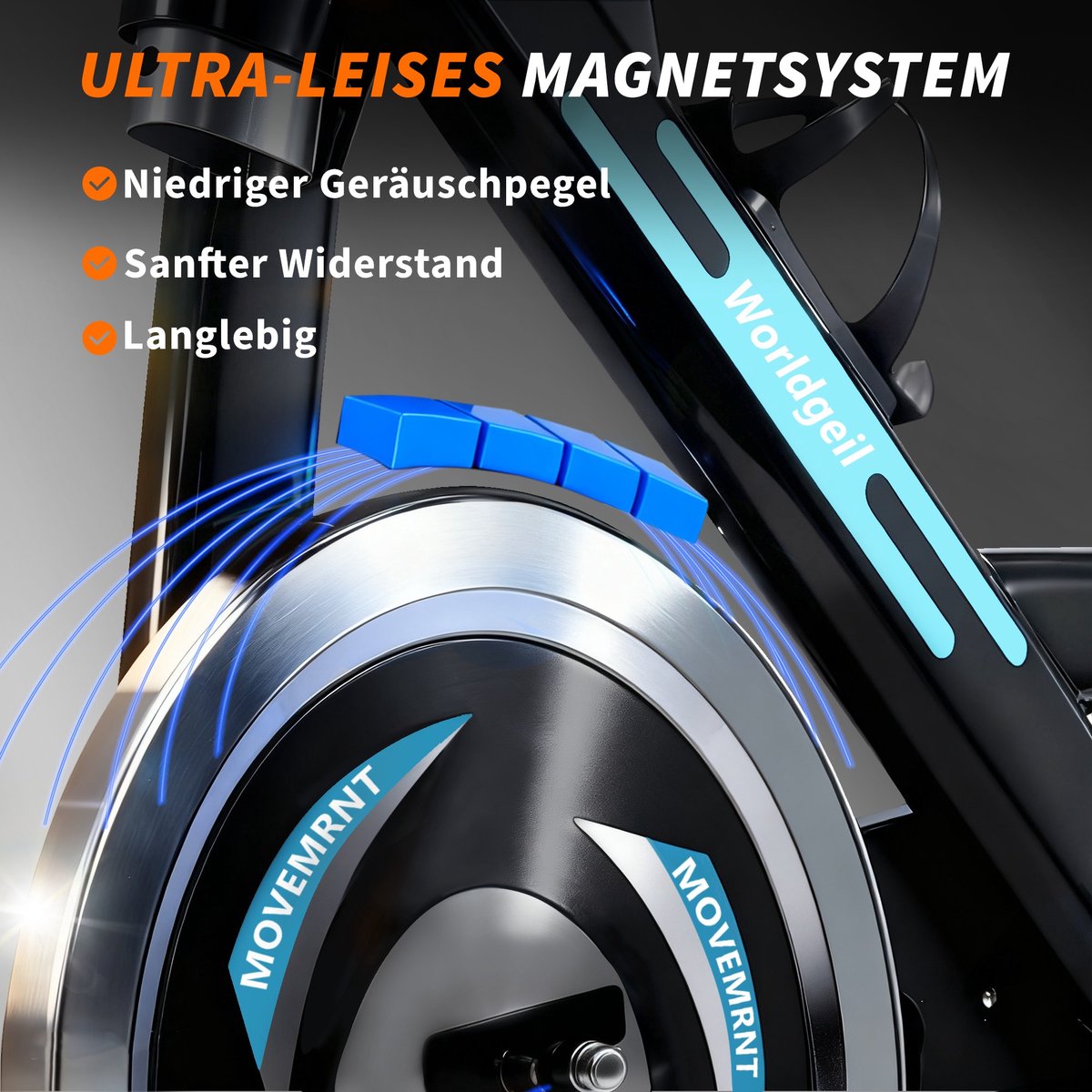 Glitzerlife magnetische hometrainer Fitnessbike met LCD - afbeelding 2