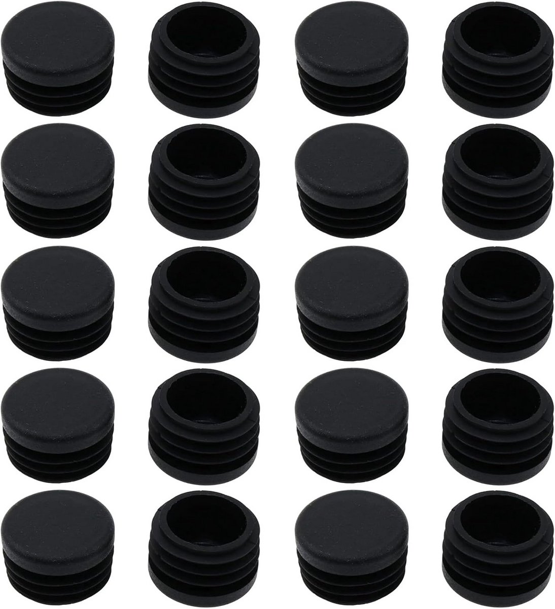 40 Stuks Ronde Dopjes voor Buis & Pijp - Zwarte Kunststof Eindkappen 16mm