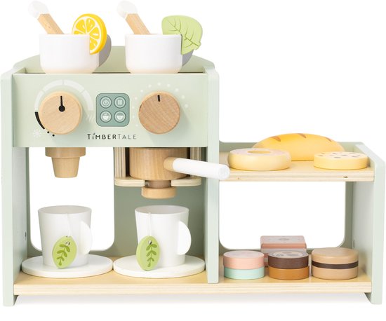 Houten Speelgoed Koffiezetapparaat - Kinderkeuken Accessoires - Speelkeuken - FSC Hout - Educatief Speelgoed - Vanaf 3 Jaar