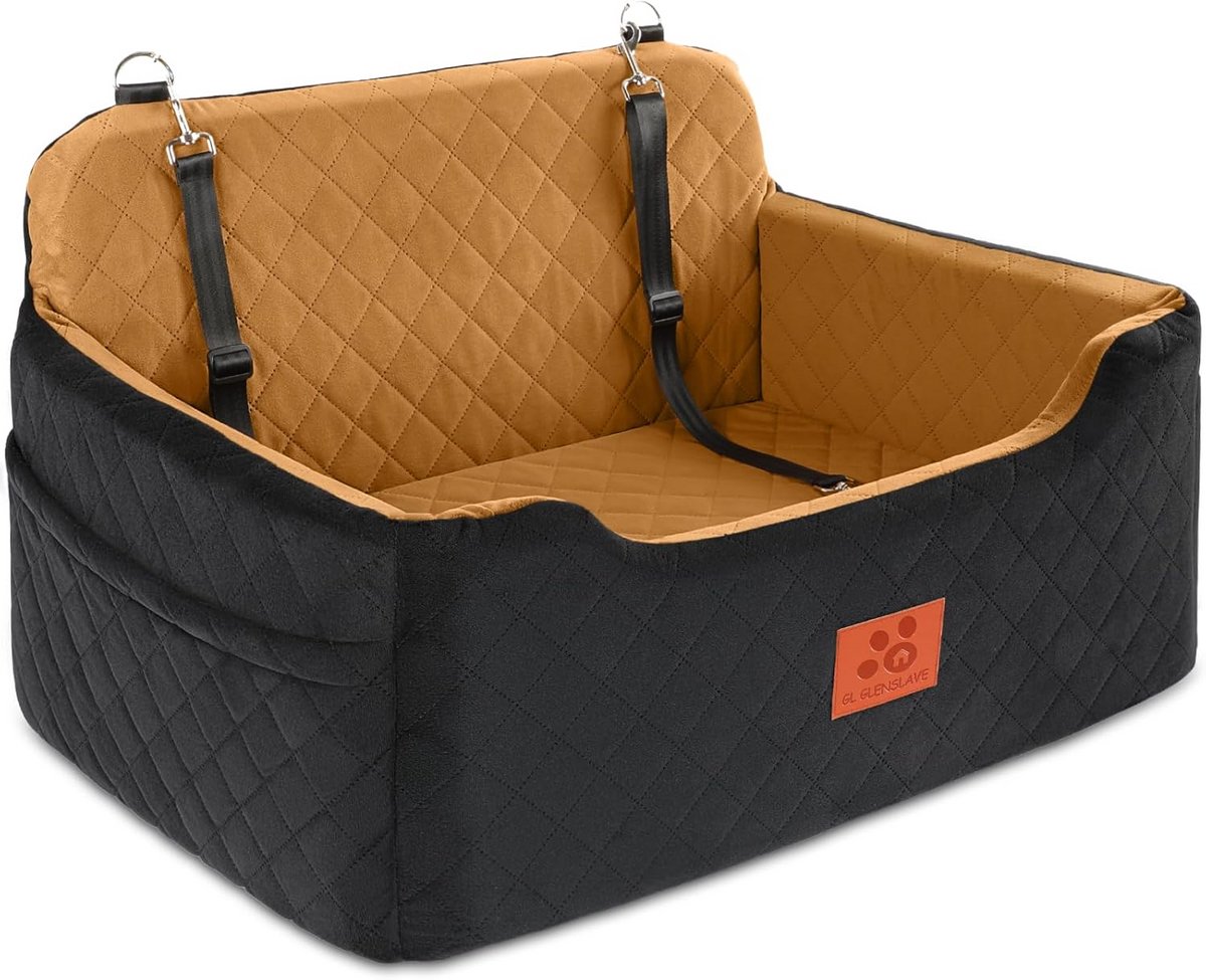 Comfortabele Autostoel voor Middelgrote en Grote Honden - Zwart/Bruin
