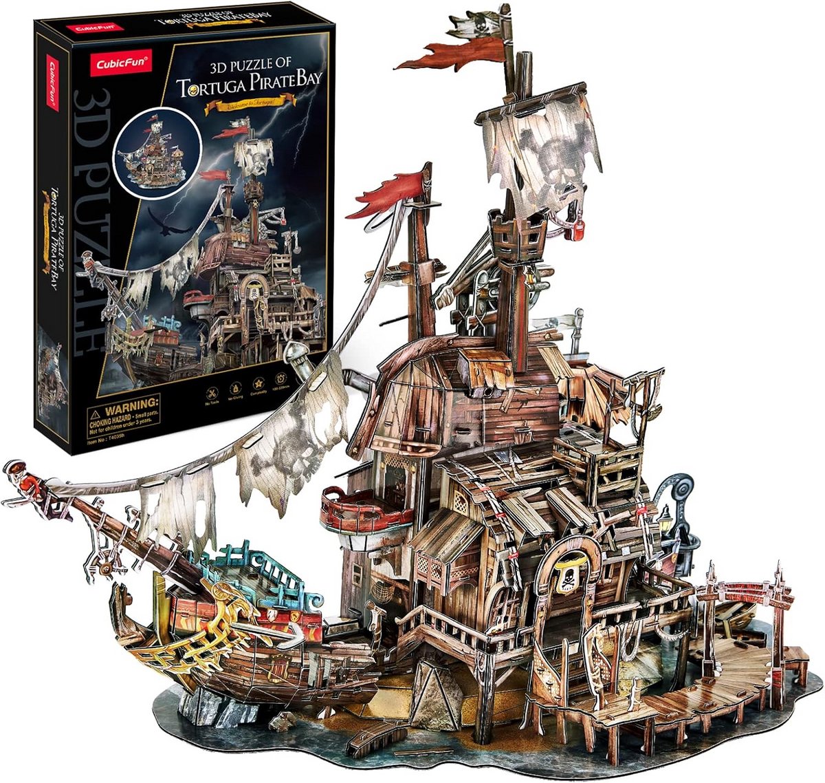 3D Puzzel Piratenschipwrak 'Tortuga Baai' - Modelbouwset voor Volwassenen en Kinderen