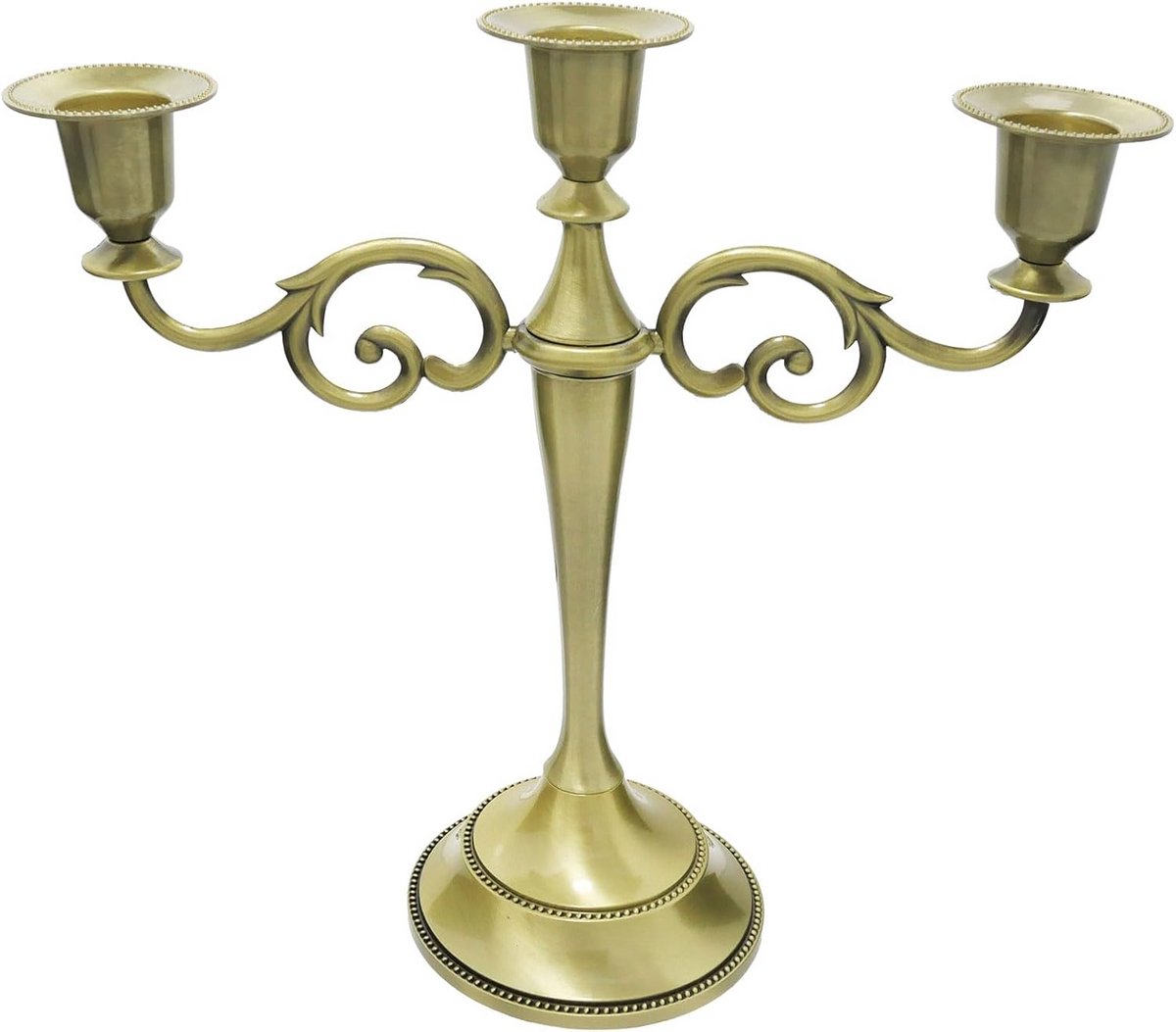 Set van 3 Elegante Metalen Kandelaren Bronskleurig - Taper Houder voor Tafeldecoratie, Bruiloft en Feestdagen