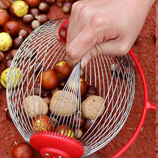 Moer Kastanje Picker - Oogst Collector - Vruchten Verzamelen - Telescopische Roller - 150 cm - Zilver — afbeelding 5