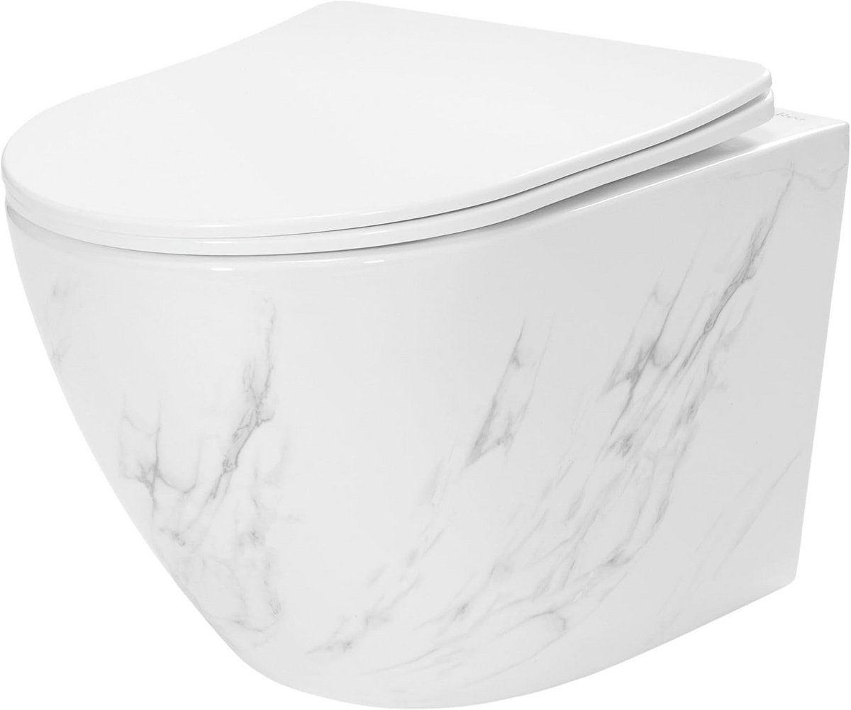 Staande WC Pot met Softclose Zitting en Randloos Systeem Wit