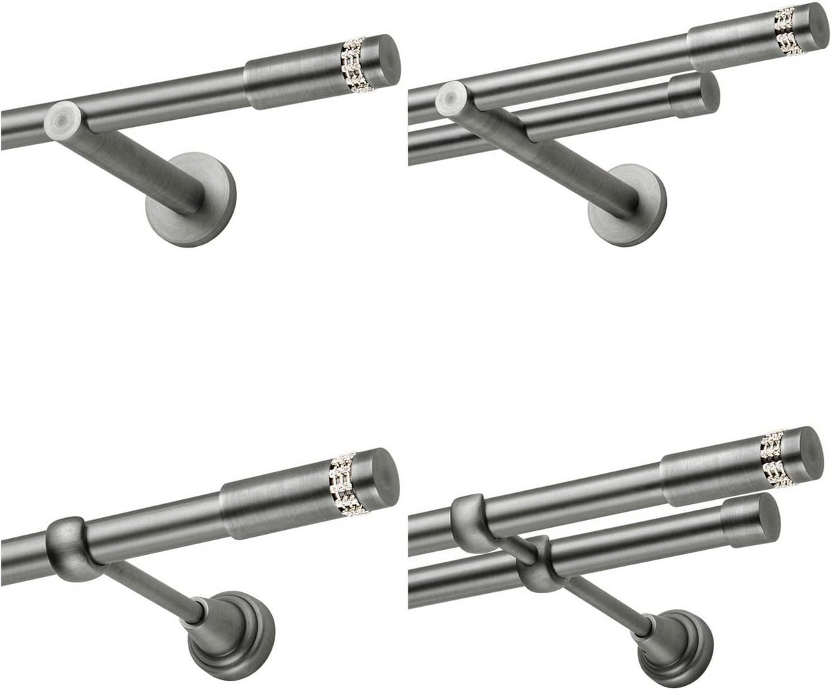 Gordijnroede 19mm Met Montagebeugels Antiek Staal 120-600cm