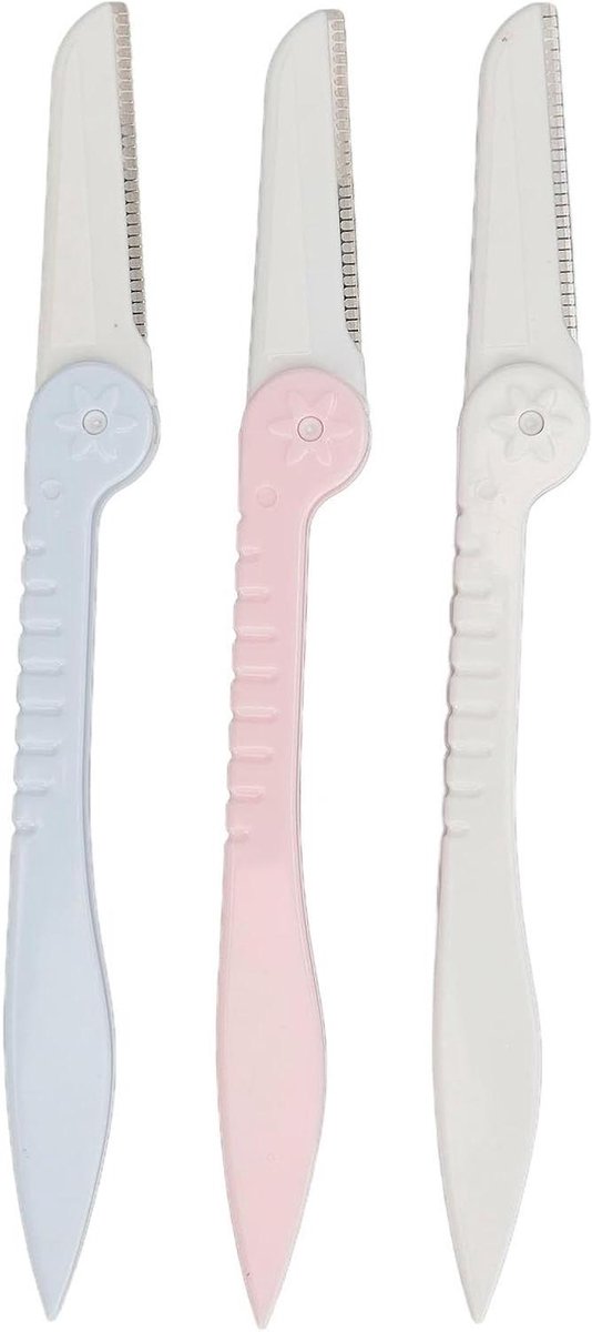 Wenkbrauw Dermaplaning Tool voor Exfoliatie en Vormgeving van Gezichtshaar - Set van 3