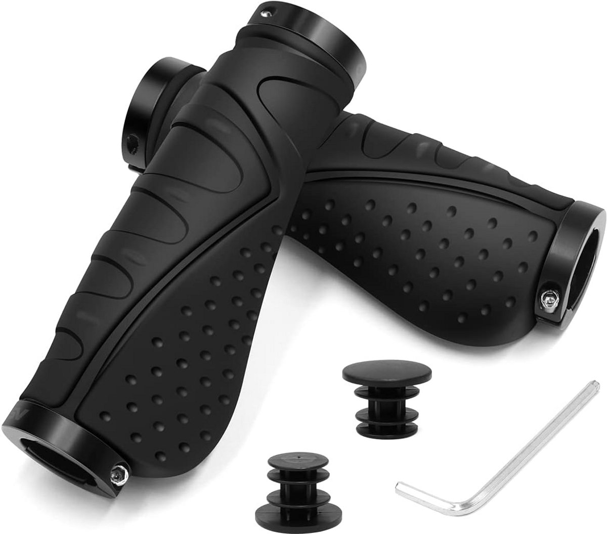 Ergonomische Fiets Stuur Grips Antislip Rubber met Dubbele Lock-On voor Mountainbike & Racefiets