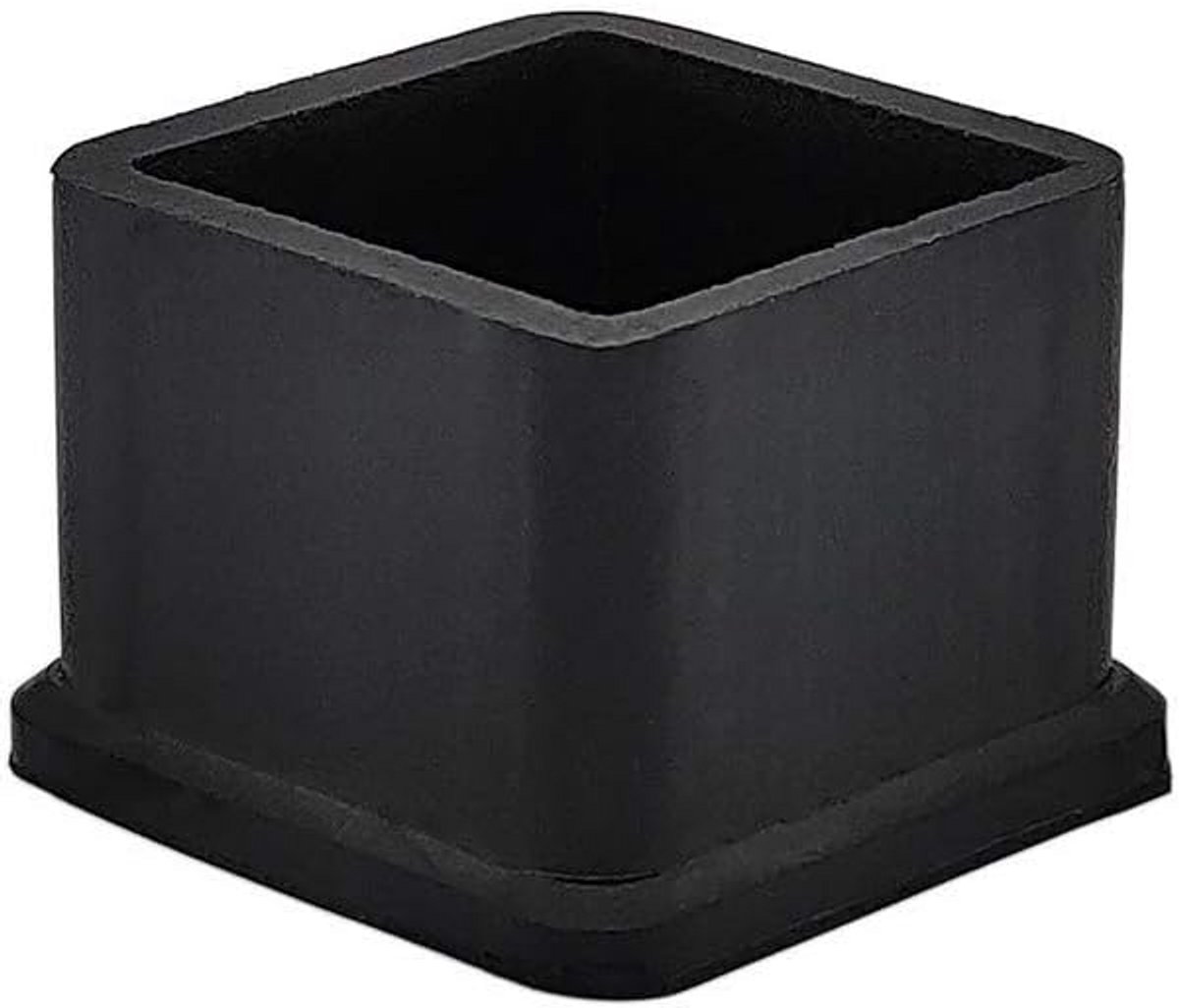4x Zwarte Stootdopjes voor Vierkante Tafel- en Stoelpoten (25x25mm) - Anti-slip Rubber Vloerbeschermers