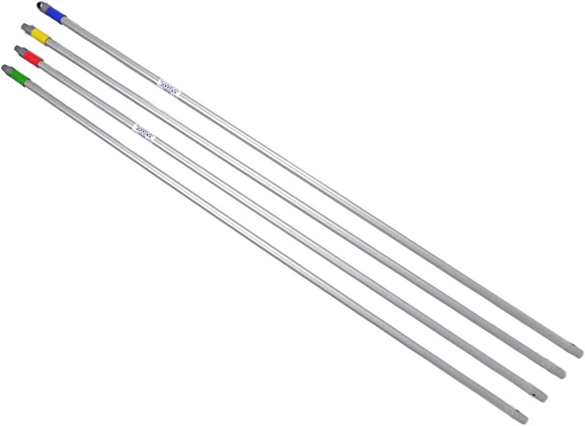 Set van 4 Universele Stelen voor Bezem, Veegblik of Dweil - Duurzaam Aluminium