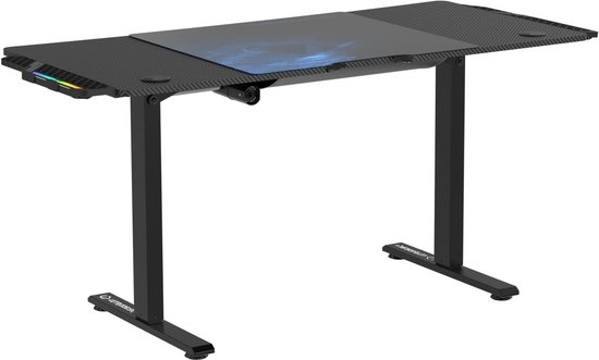 Elektrisch In Hoogte Verstelbare Gaming Bureau met RGB LED Verlichting en XXL Muismat - 140x68 cm van Merkloos — afbeelding 3