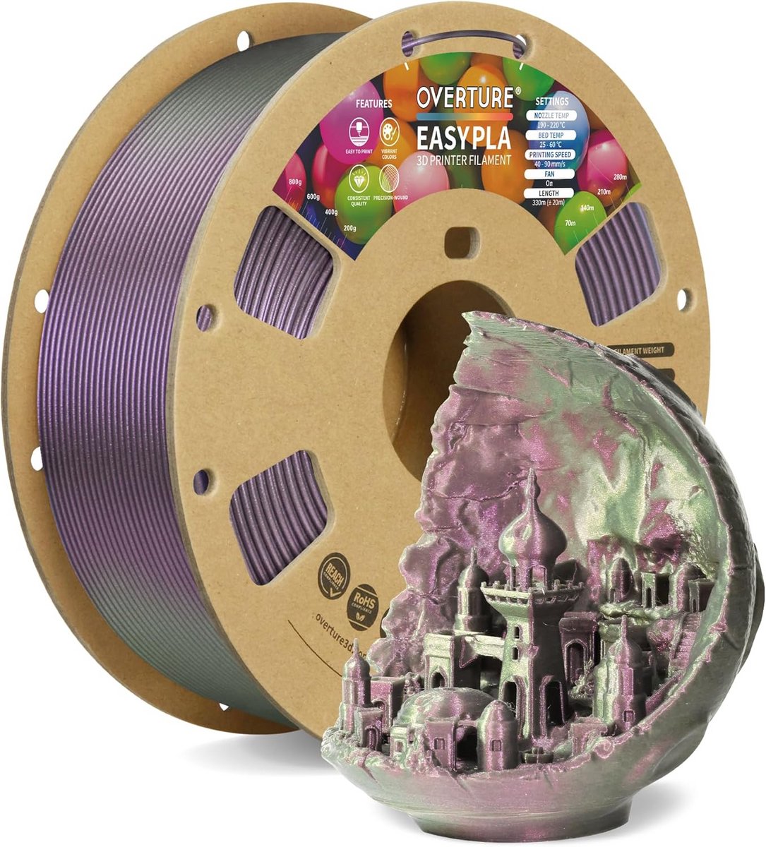 Kleurveranderend PLA 1.75mm 3D Printer Filament | 1kg Spoel | Hoge Precisie