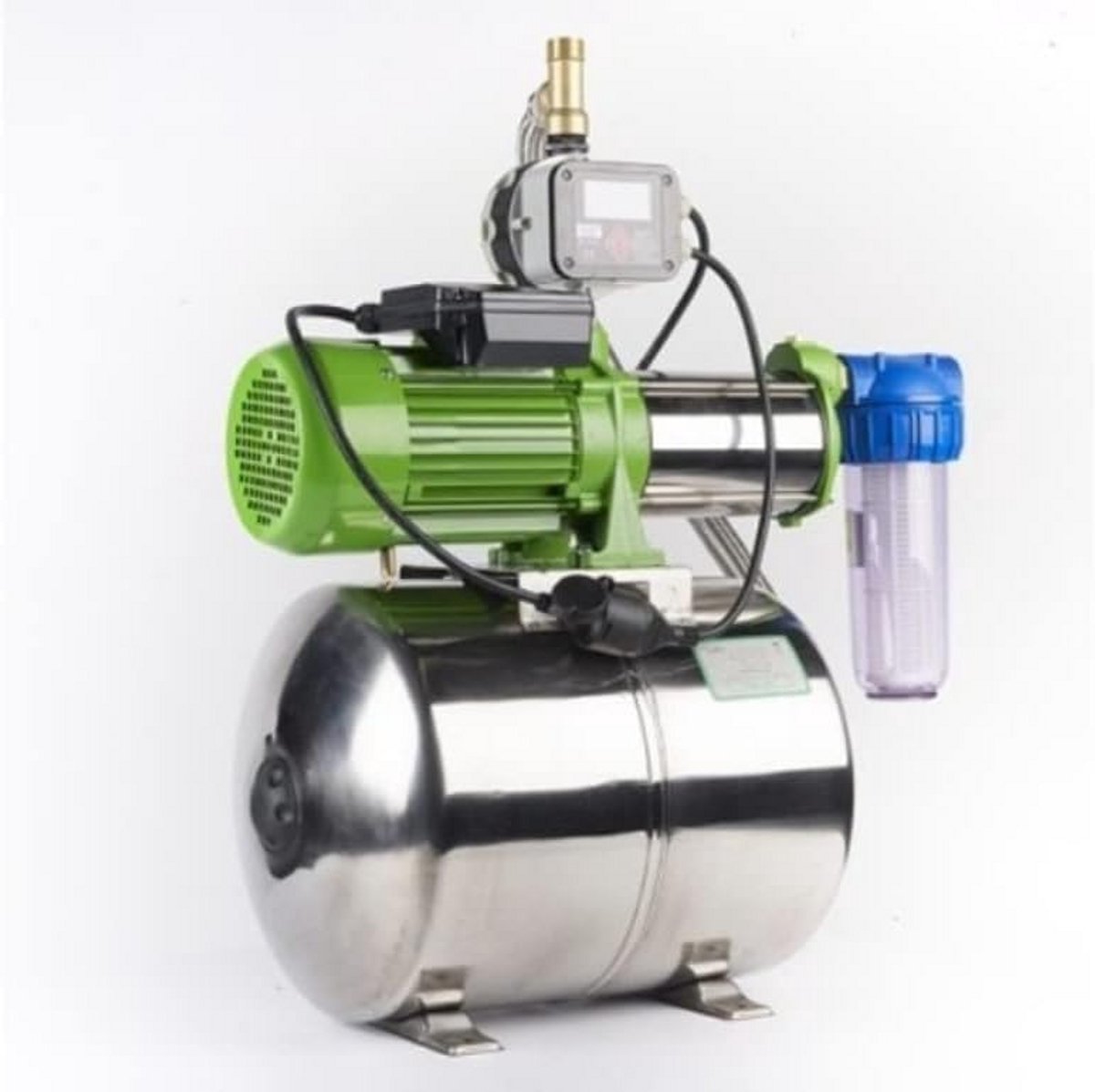RVS Dompelpomp met Drukvat en LCD Besturing - 8700 L/u, 5.5 Bar, Geschikt voor Drinkwater