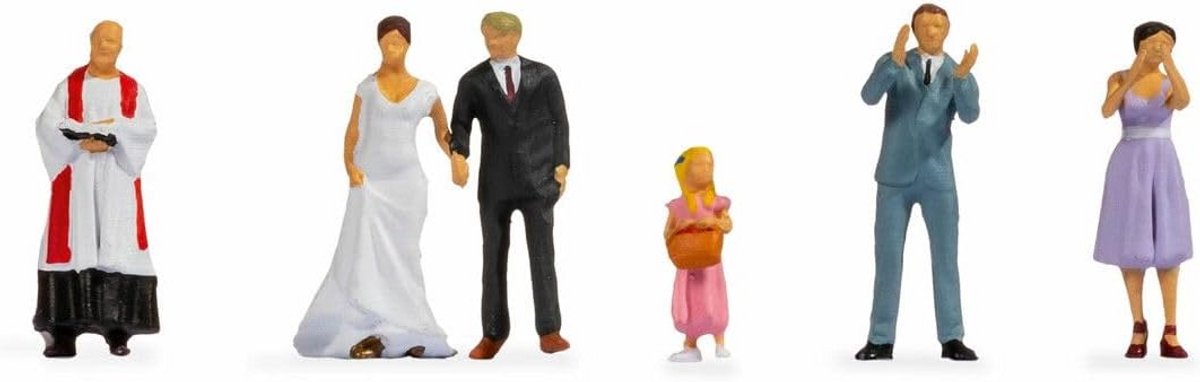 Geschilderd Bruidspaar Modelspoor TT - Gedetailleerd Figuur