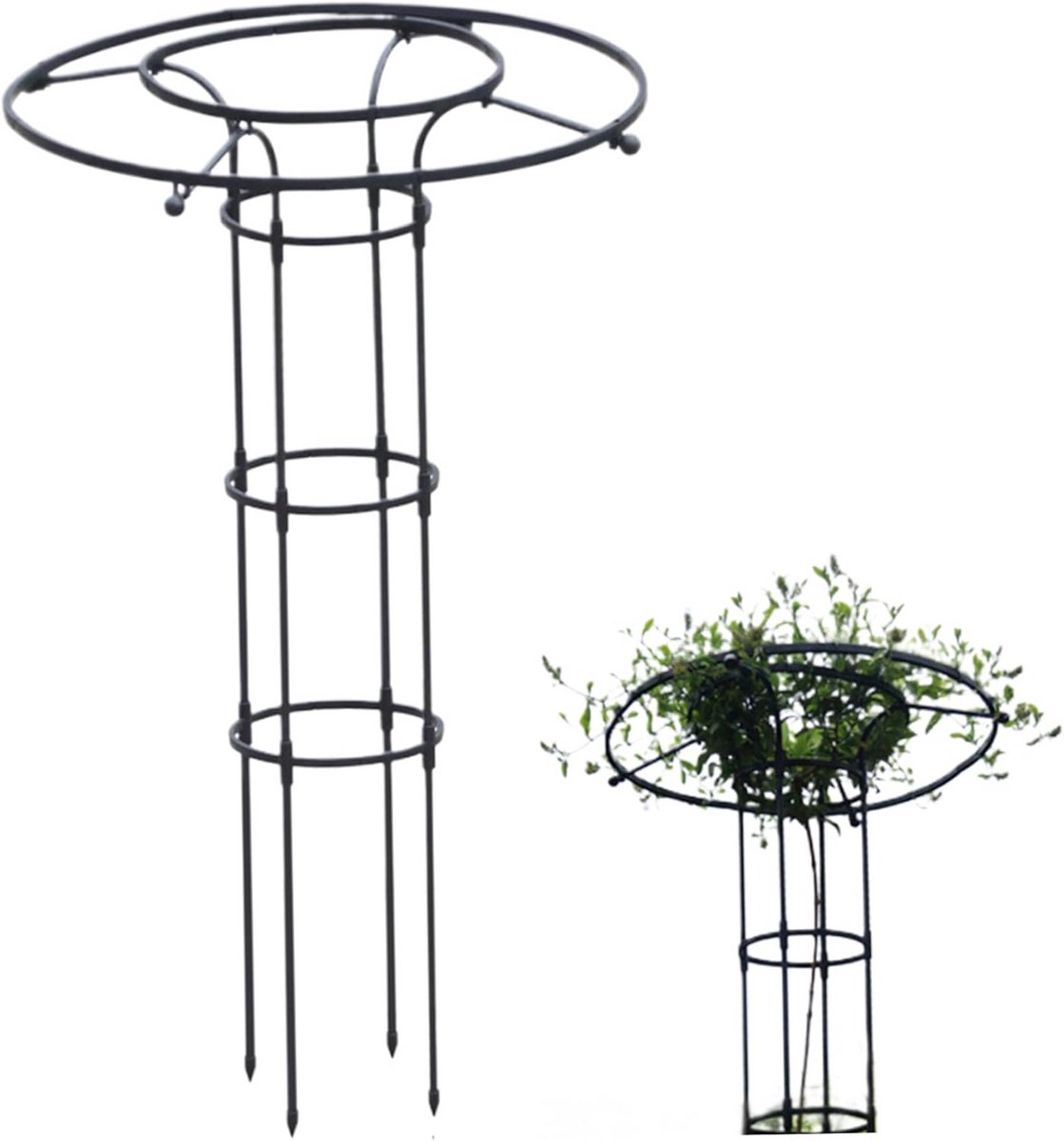 Hoge Tuin Obelisk Latwerk voor Klimplanten - Parapluvormig 3 Niveau Staal