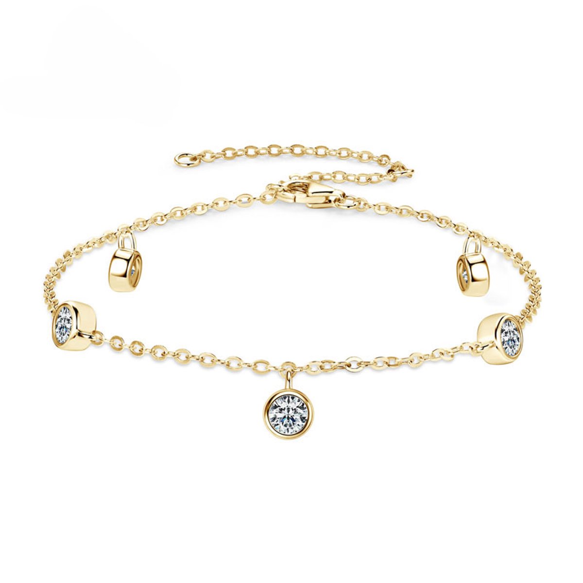 Titanix armband Dames – 1.5 Karaat Moissanite met GRA-Certificaat (Diamant Alternatief) - 925 Sterling Zilver, 18k Goudverguld