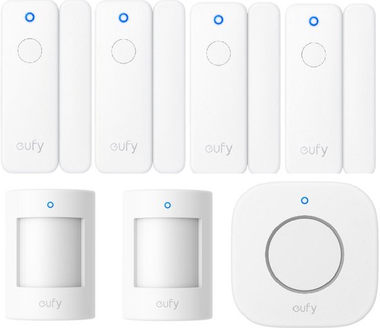 eufy Slimme E20 Alarmsysteem Set | 7-delig Beveiligingspakket | Deur/Raam, Bewegingsdetectie & Sirene (Vereist HomeBase)
