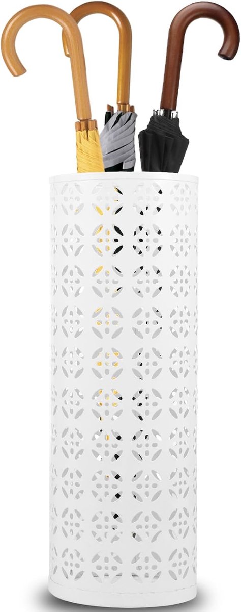 Imperatoris - Paraplubak - Parapluhouder - Vrijstaand Umbrella Stand - Rond - Wit - 42 cm Hoog