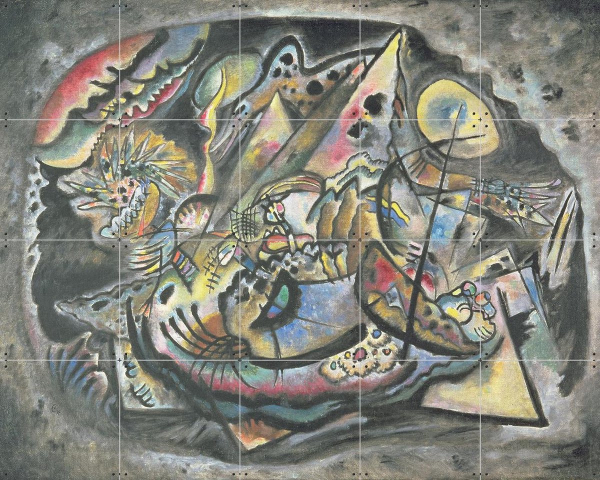 IXXI Composition The Grey Oval, Kandinsky & Bridgeman Images - 100 x 80 cm - Gratis ophangtool - Grote wanddecoratie en posters - Klassiek, Abstract