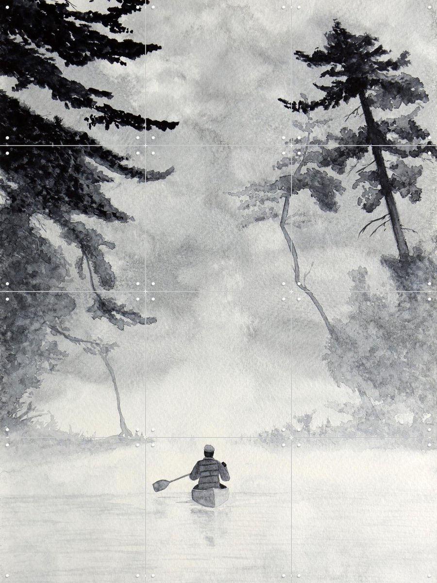 IXXI Towards the adventure, Natalie Bruns - 60 x 80 cm - Gratis ophangtool - Grote wanddecoratie en posters - Aquarel, Slaapkamer, Mancave, Woonkamer