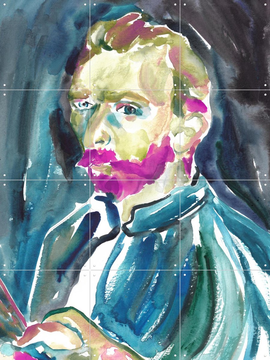 IXXI Self Portrait, Victoria Verbaan & Van Gogh 21st Century - 60 x 80 cm - Gratis ophangtool - Grote wanddecoratie en posters - Kleurrijk, Abstract