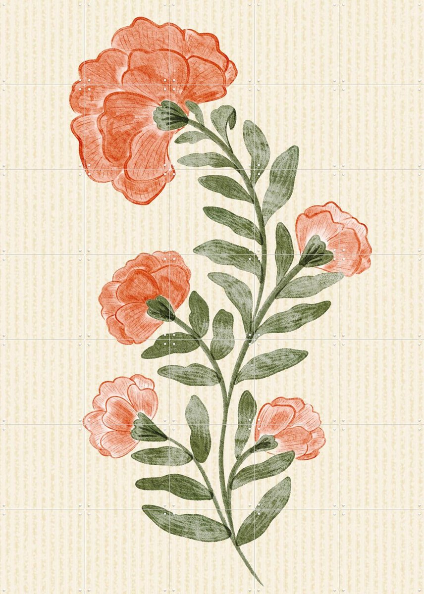 IXXI Marigold Flowers, Nikita Jariwala & Various - 100 x 140 cm - Gratis ophangtool - Grote wanddecoratie en posters - Illustraties, Naturalisme