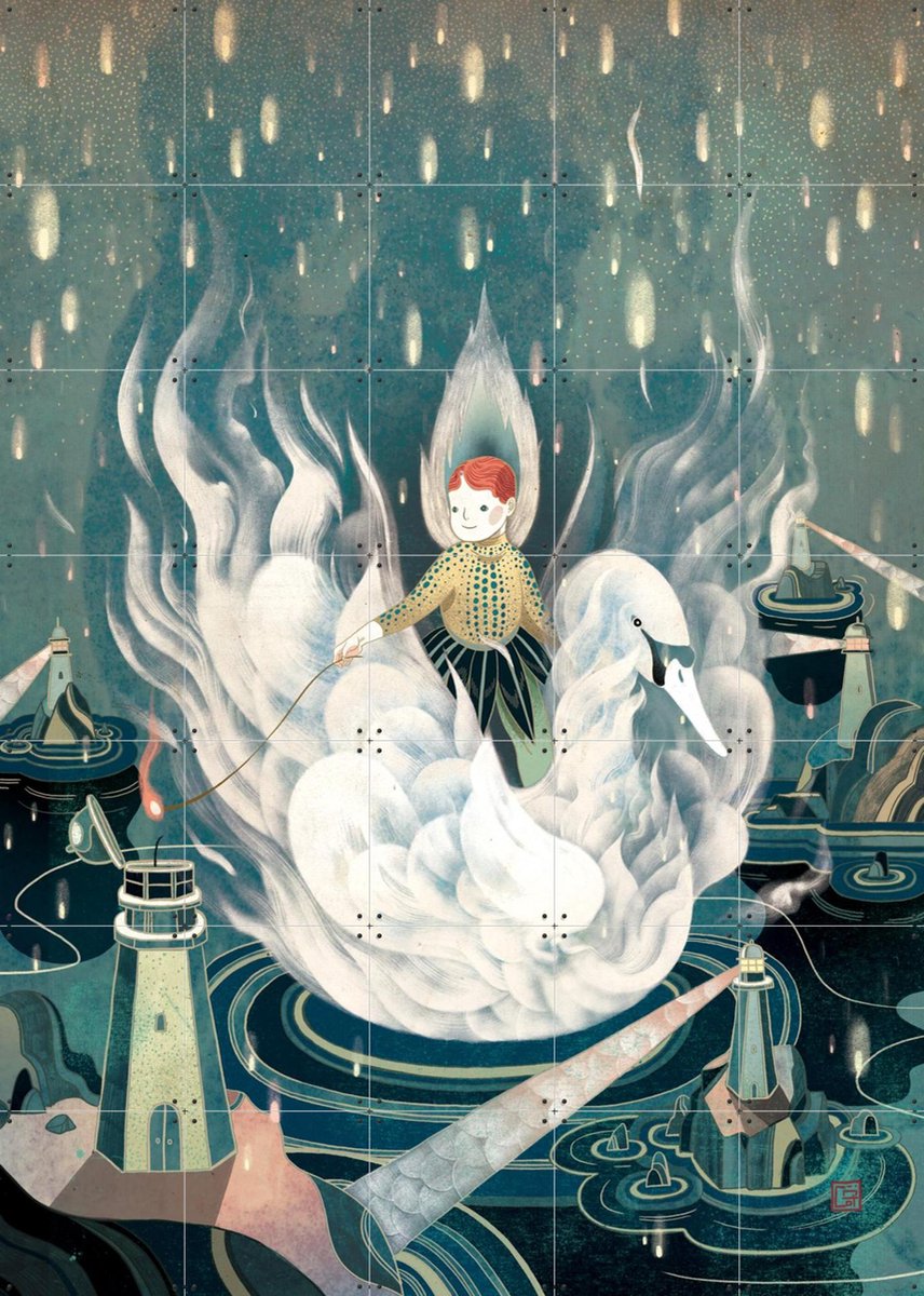 IXXI Enlightened, Victo Ngai - 100 x 140 cm - Gratis ophangtool - Grote wanddecoratie en posters - Digitale Kunst, Grafisch Ontwerp, Speels