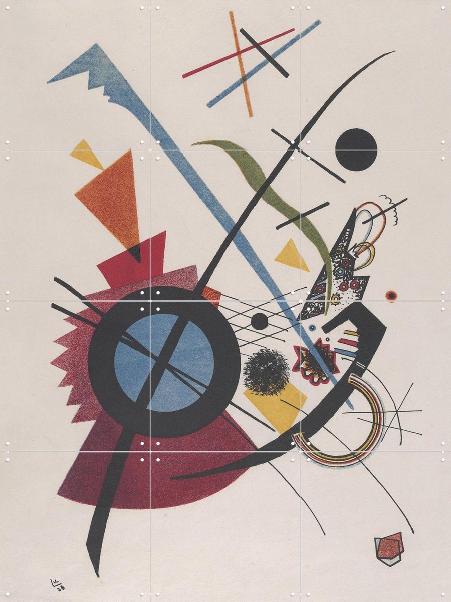 IXXI Violett, Kandinsky & Bridgeman Images - 60 x 80 cm - Gratis ophangtool - Grote wanddecoratie en posters - Klassiek, Abstract, Kleurrijk