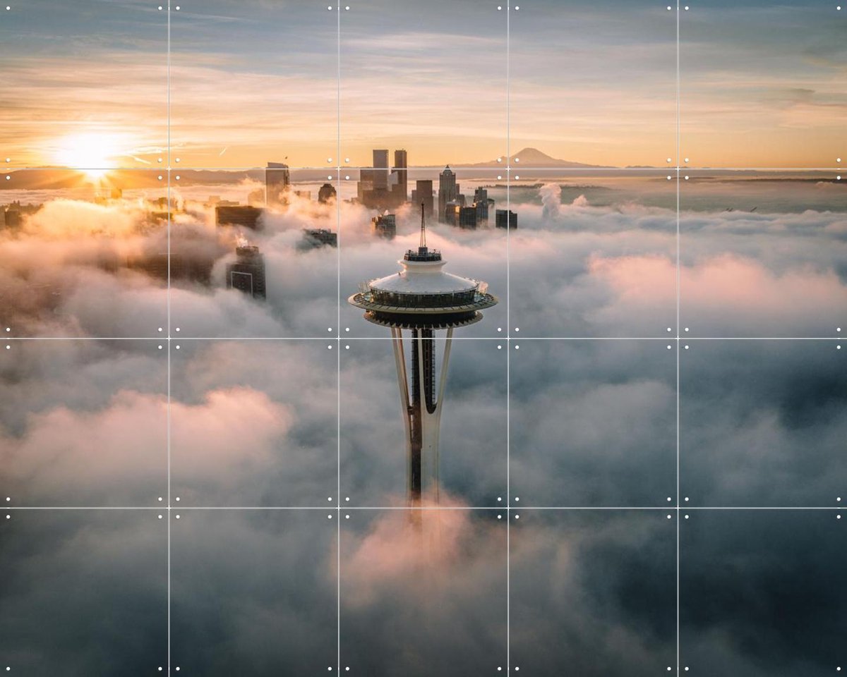 IXXI Above the Clouds, Tristan Zhou - 100 x 80 cm - Gratis ophangtool - Grote wanddecoratie en posters - Fotografie, Mancave, Woonkamer, Slaapkamer