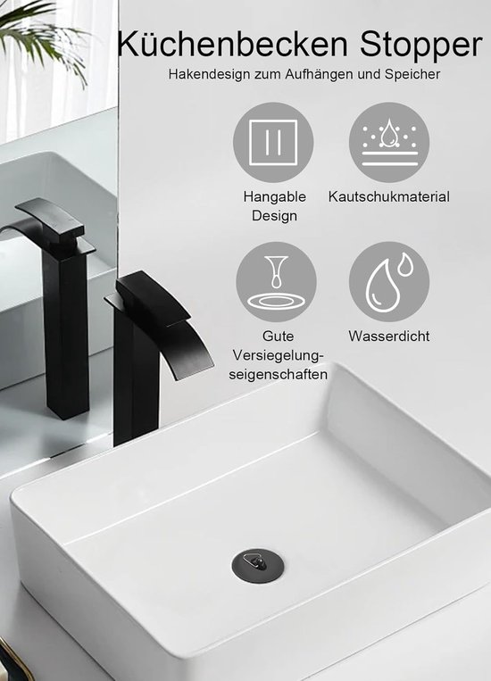 Universele Badstop 4 Stuks - Afvoerstop - Spoelbakplug - Gootsteendop ...
