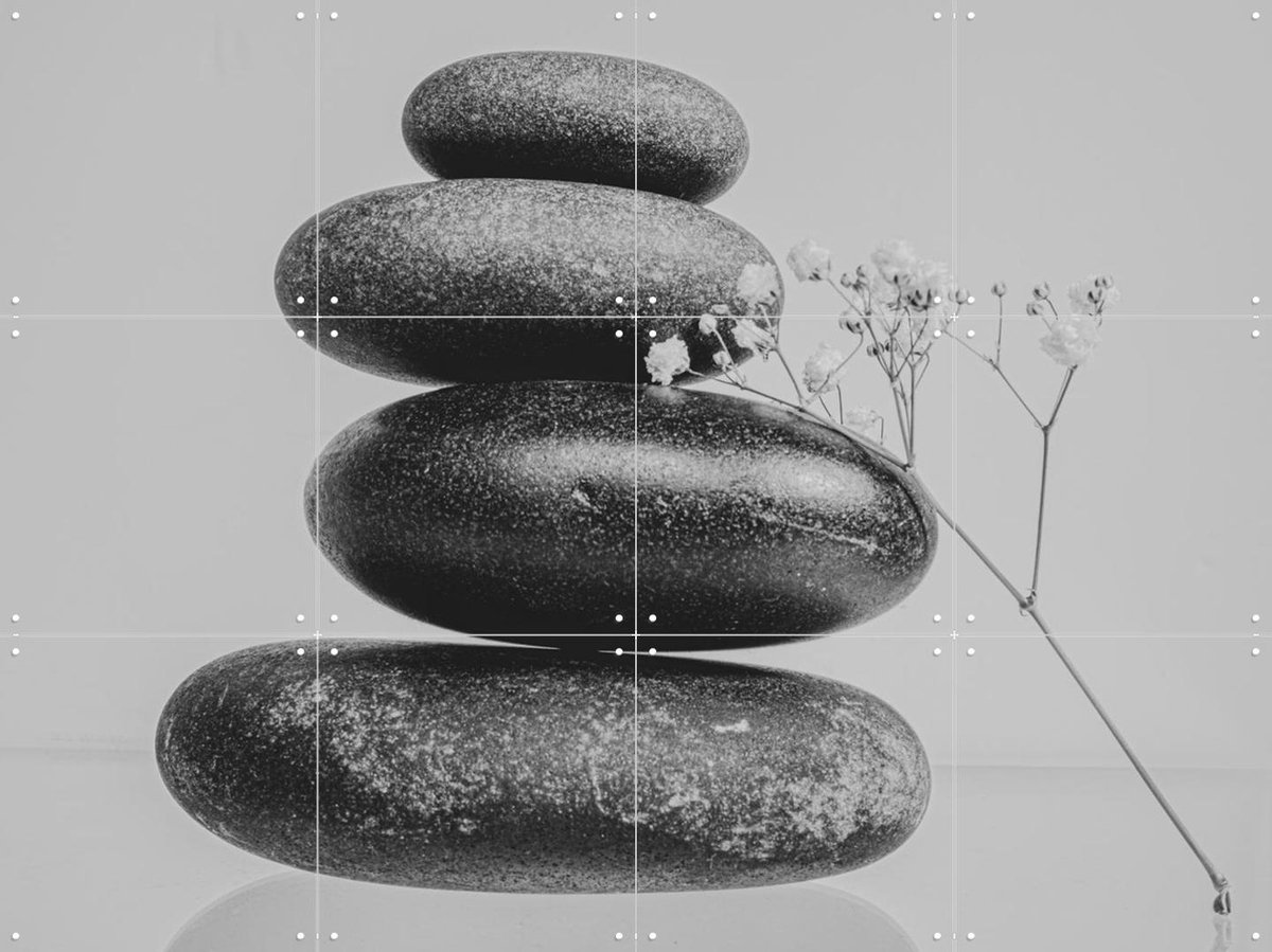 IXXI Balanced Zen, Sander van Laar - 80 x 60 cm - Gratis ophangtool - Grote wanddecoratie en posters - Minimalisme, Fotografie, Woonkamer, Slaapkamer