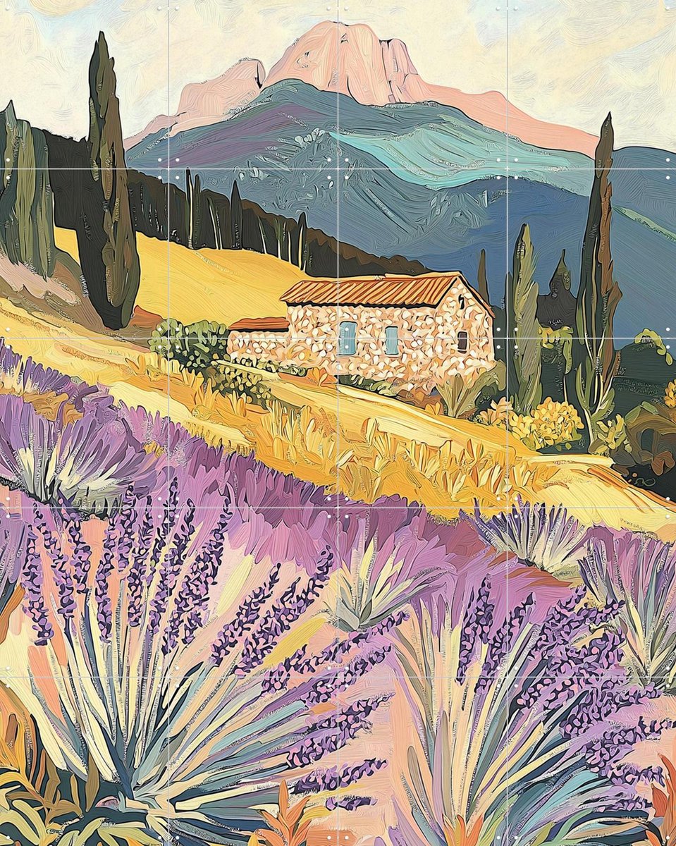 IXXI Violet Tide, Artclaud - 80 x 100 cm - Gratis ophangtool - Grote wanddecoratie en posters - Schilderijen, Illustraties, Kleurrijk, Studeerkamer