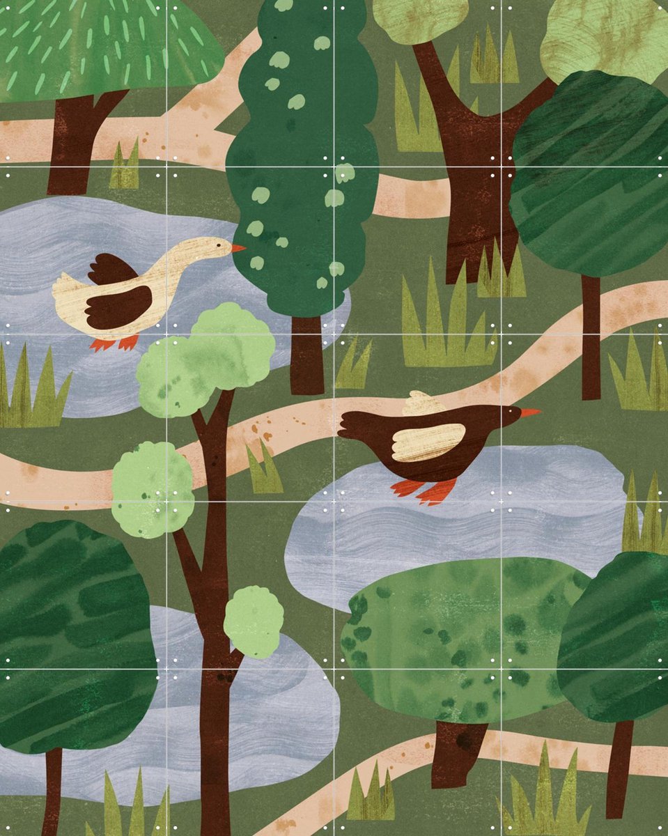 IXXI In the Park, Lotte Dirks - 80 x 100 cm - Gratis ophangtool - Grote wanddecoratie en posters - Grafisch Ontwerp, Digitale Kunst, Speels