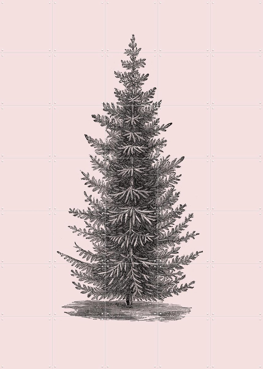 IXXI Forest Tree pink, IXXI - 100 x 140 cm - Gratis ophangtool - Grote wanddecoratie en posters - Illustraties, Vintage, Slaapkamer, Woonkamer