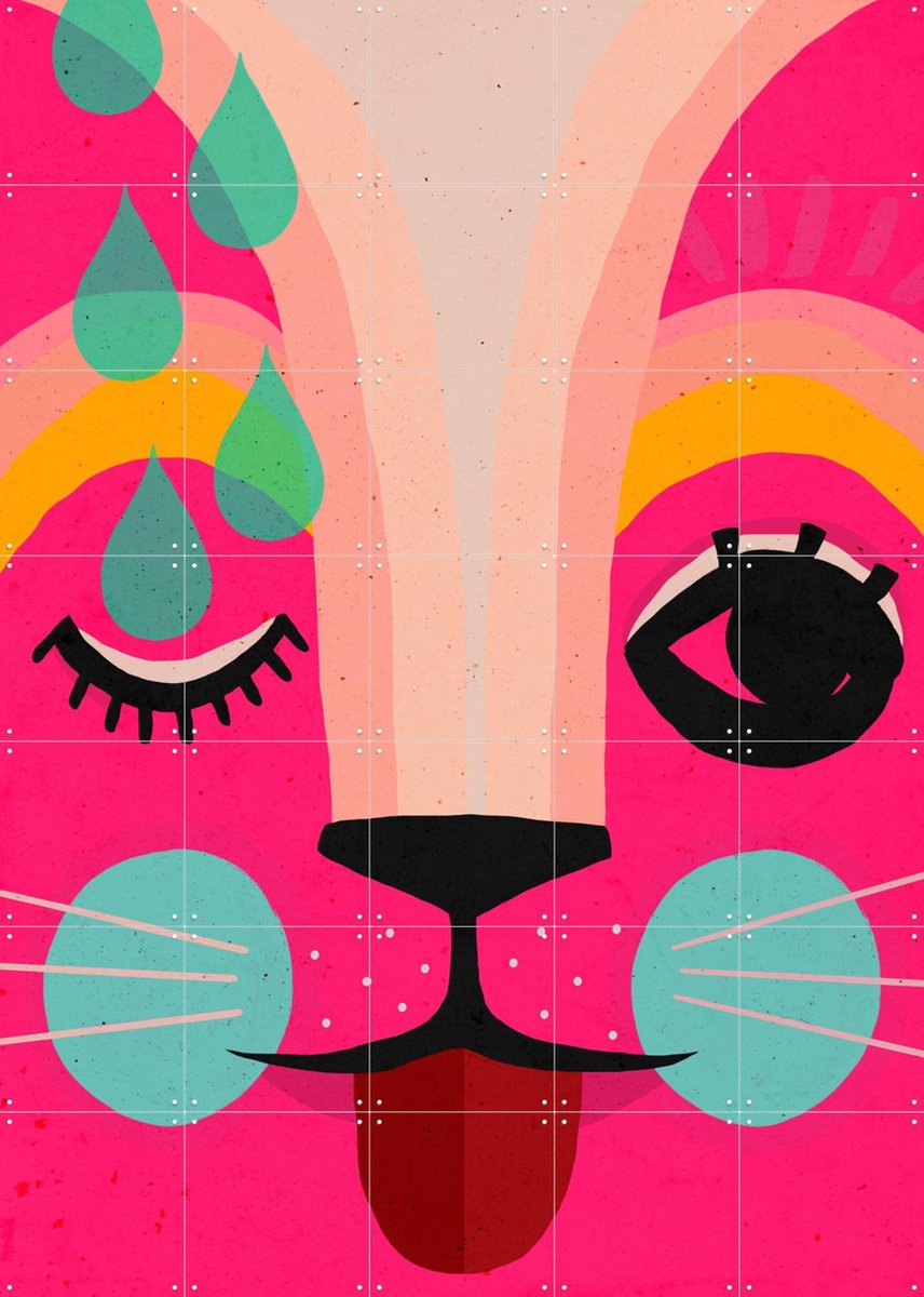 IXXI Neon!, Treechild & Various - 100 x 140 cm - Gratis ophangtool - Grote wanddecoratie en posters - Kleurrijk, Kinderkamer, Kinderen
