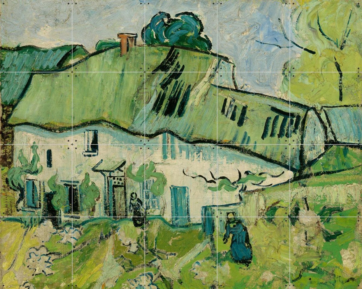 IXXI Boerderij (1890), Vincent van Gogh (1853 - 1890) & Van Gogh Museum - 100 x 80 cm - Gratis ophangtool - Grote wanddecoratie en posters -
