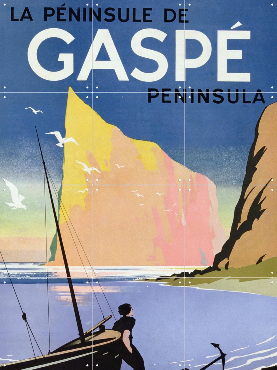 IXXI Gaspé Peninsula, Bridgeman Images - 60 x 80 cm - Gratis ophangtool - Grote wanddecoratie en posters - Art Deco, Illustraties, Vintage, Grafisch