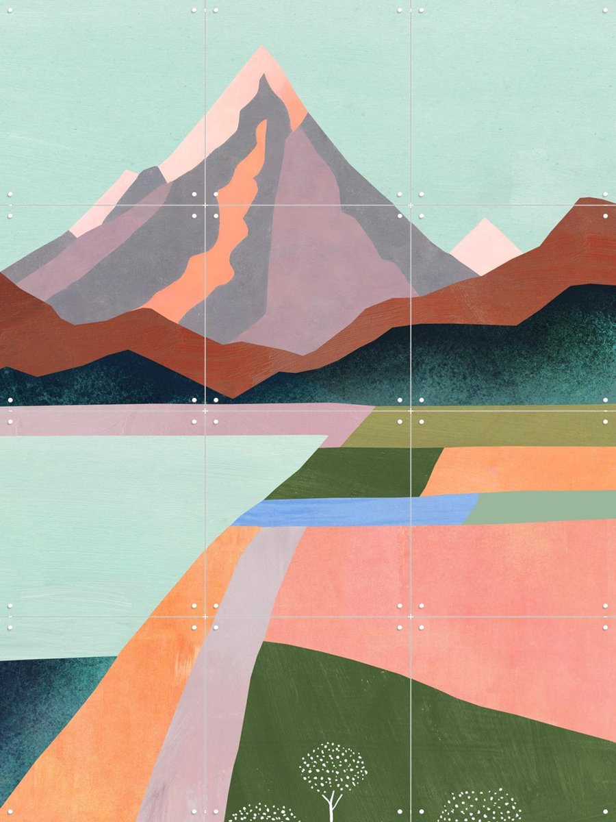 IXXI First Blossom, Henry Rivers - 60 x 80 cm - Gratis ophangtool - Grote wanddecoratie en posters - Geometrische Kunst, Illustraties, Woonkamer