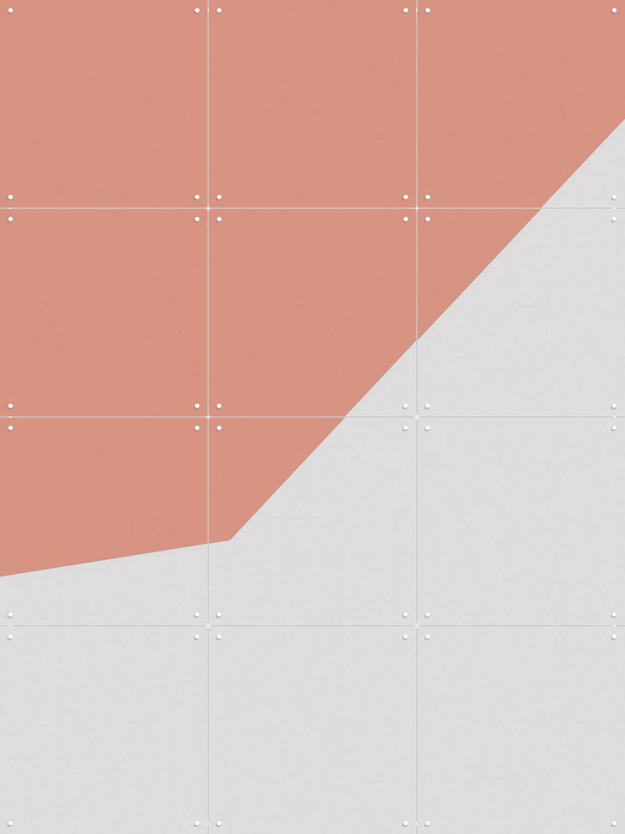 IXXI Color blocking - Pink Grey, Allon Dery - 60 x 80 cm - Gratis ophangtool - Grote wanddecoratie en posters - Abstract, Minimalisme, Grafisch