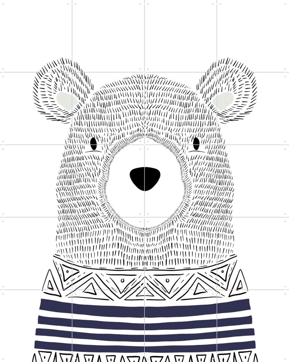 IXXI Little Scandinavian Fox, BAINAI - 80 x 100 cm - Gratis ophangtool - Grote wanddecoratie en posters Kinderkamer, Babykamer, Kinderen