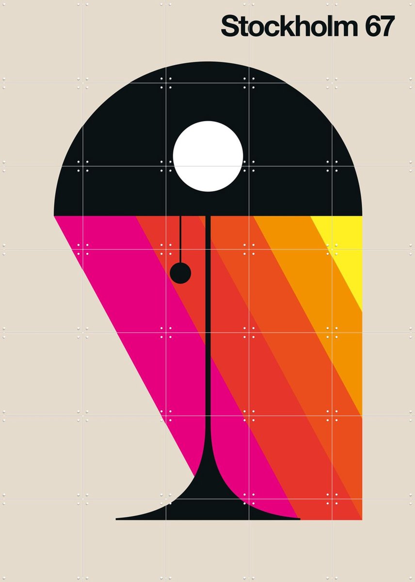 IXXI Stockholm 67, Bo Lundberg - 100 x 140 cm - Gratis ophangtool - Grote wanddecoratie en posters - Geometrische Kunst, Abstract, Illustraties