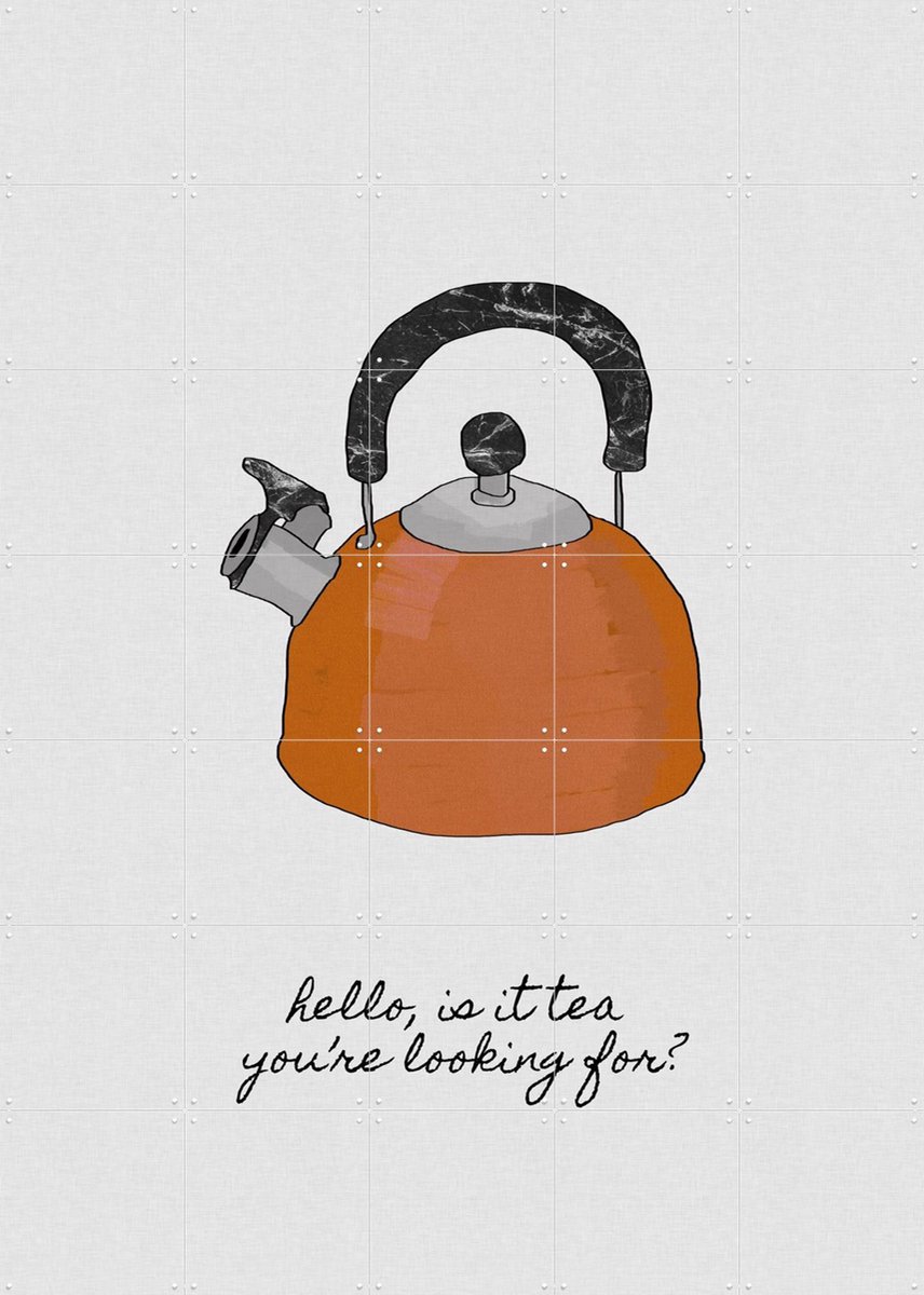 IXXI Hello Is It Tea, Orara Studio & Various - 100 x 140 cm - Gratis ophangtool - Grote wanddecoratie en posters - Illustraties, Speels, Grafisch