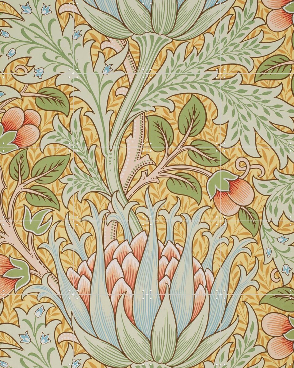 IXXI Artichoke, William Morris & Victoria and Albert Museum - 80 x 100 cm - Gratis ophangtool - Grote wanddecoratie en posters - Kleurrijk, Art