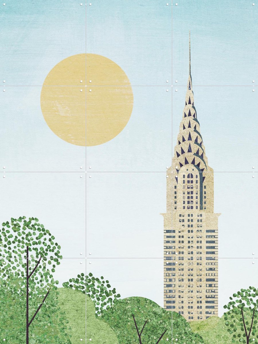 IXXI Summer in New York, Henry Rivers - 60 x 80 cm - Gratis ophangtool - Grote wanddecoratie en posters - Vintage, Geometrische Kunst, Illustraties