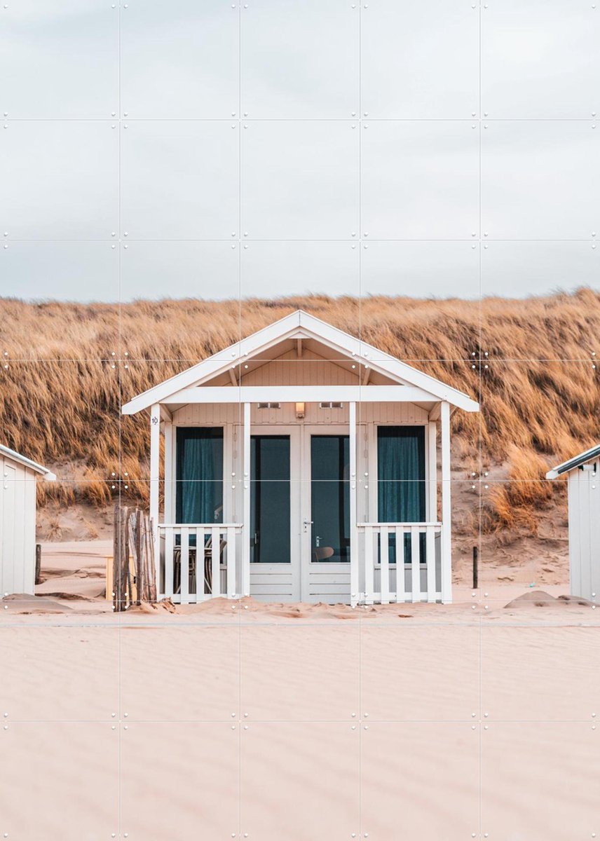 IXXI Beach Houses, Teun de Leede & Kunst in Kaart - 100 x 140 cm - Gratis ophangtool - Grote wanddecoratie en posters - Fotografie, Minimalisme