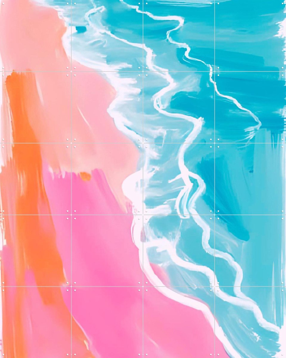 IXXI At the beach, Ohkimiko & Various - 80 x 100 cm - Gratis ophangtool - Grote wanddecoratie en posters - Abstract, Schilderijen, Kleurrijk
