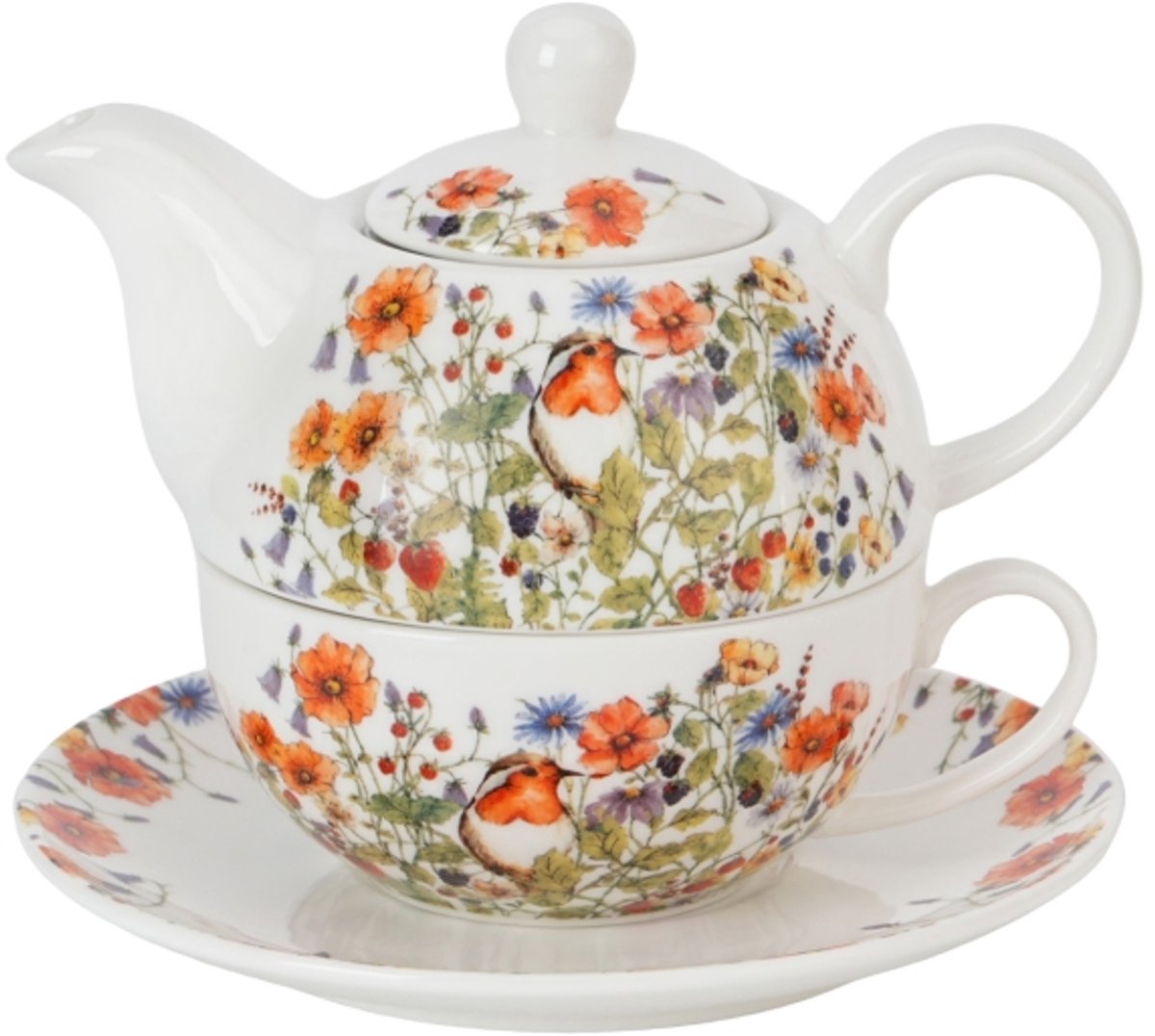 Duo Gifts - Wild Flowers Tea for One set - Bloemen - Vogel