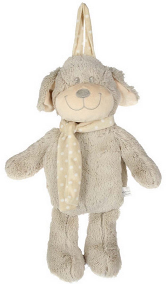 Zachte kinderrugzak in de vorm van een knuffeldier, rugzakje geschikt voor baby’s en peuters - beige - hond - leuk kraam cadeau