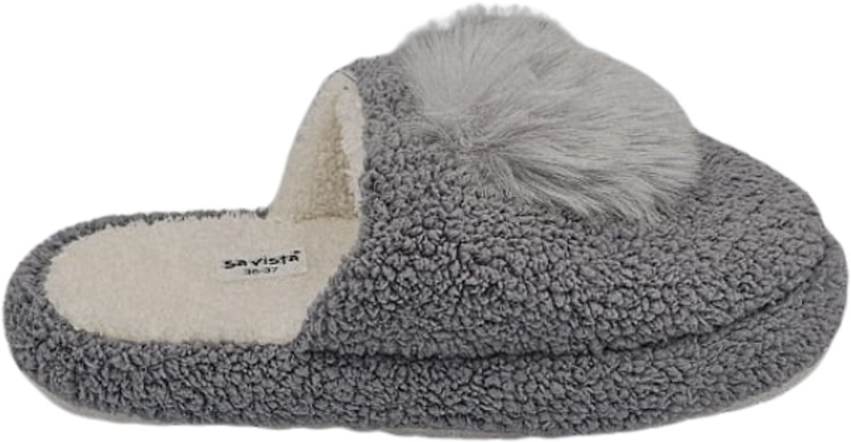 Berussa-Savista- Luxe Dames Pantoffels - Winter Warm - Zachte & Stille Zool - Antislip - Lichtgewicht Huisschoenen-Grijs 36-41